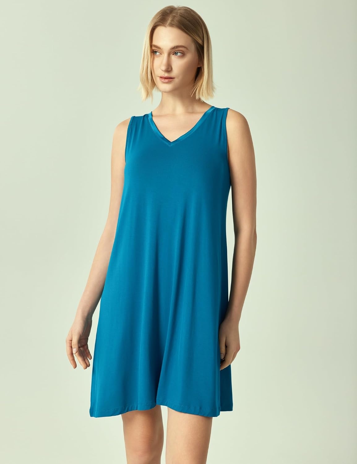 image:imageGYS Cooling Bamboo Viscose Sleeveless Nightgowns for WomenTeal Blue