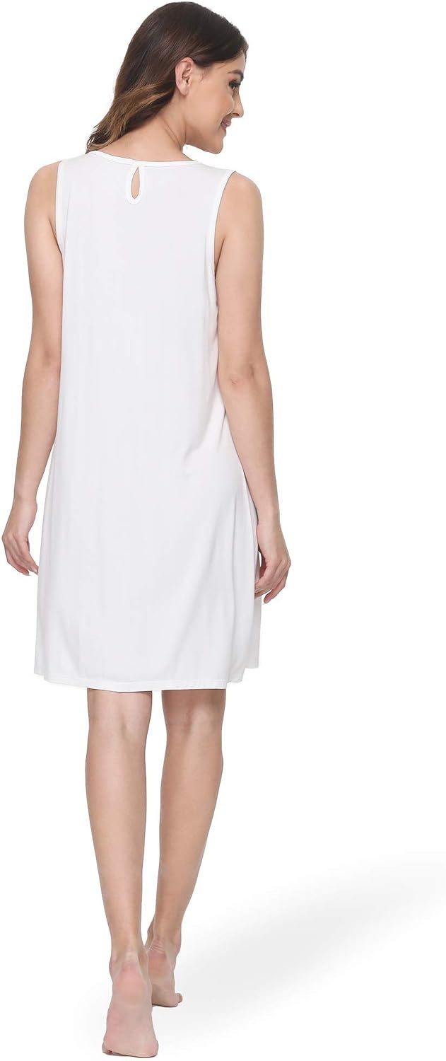 image:imageGYS Cooling Bamboo Viscose Sleeveless Nightgowns for WomenWhite