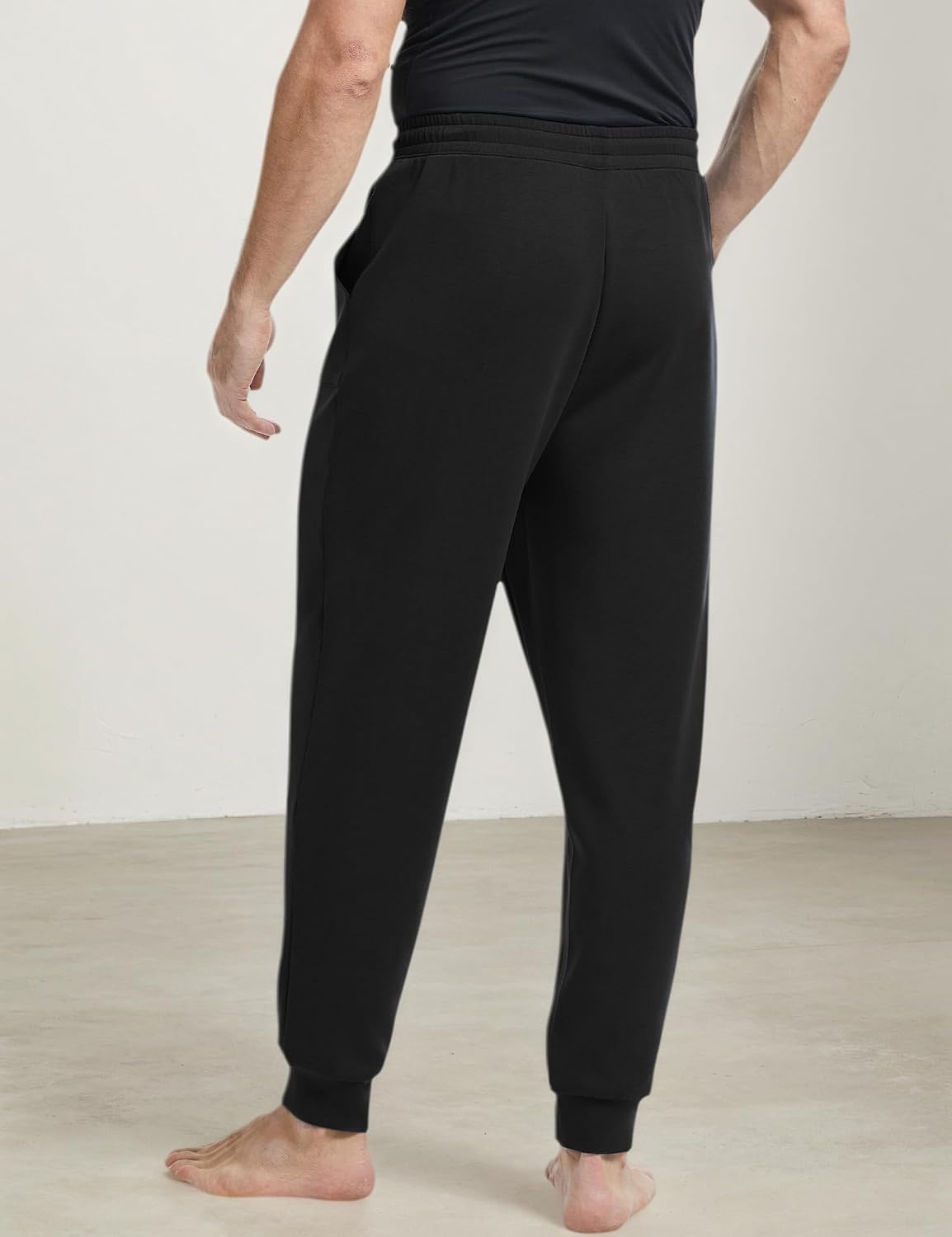 image:imageGYS Mens Modal Cotton Blend Drawstring Joggers with PocketsBlack