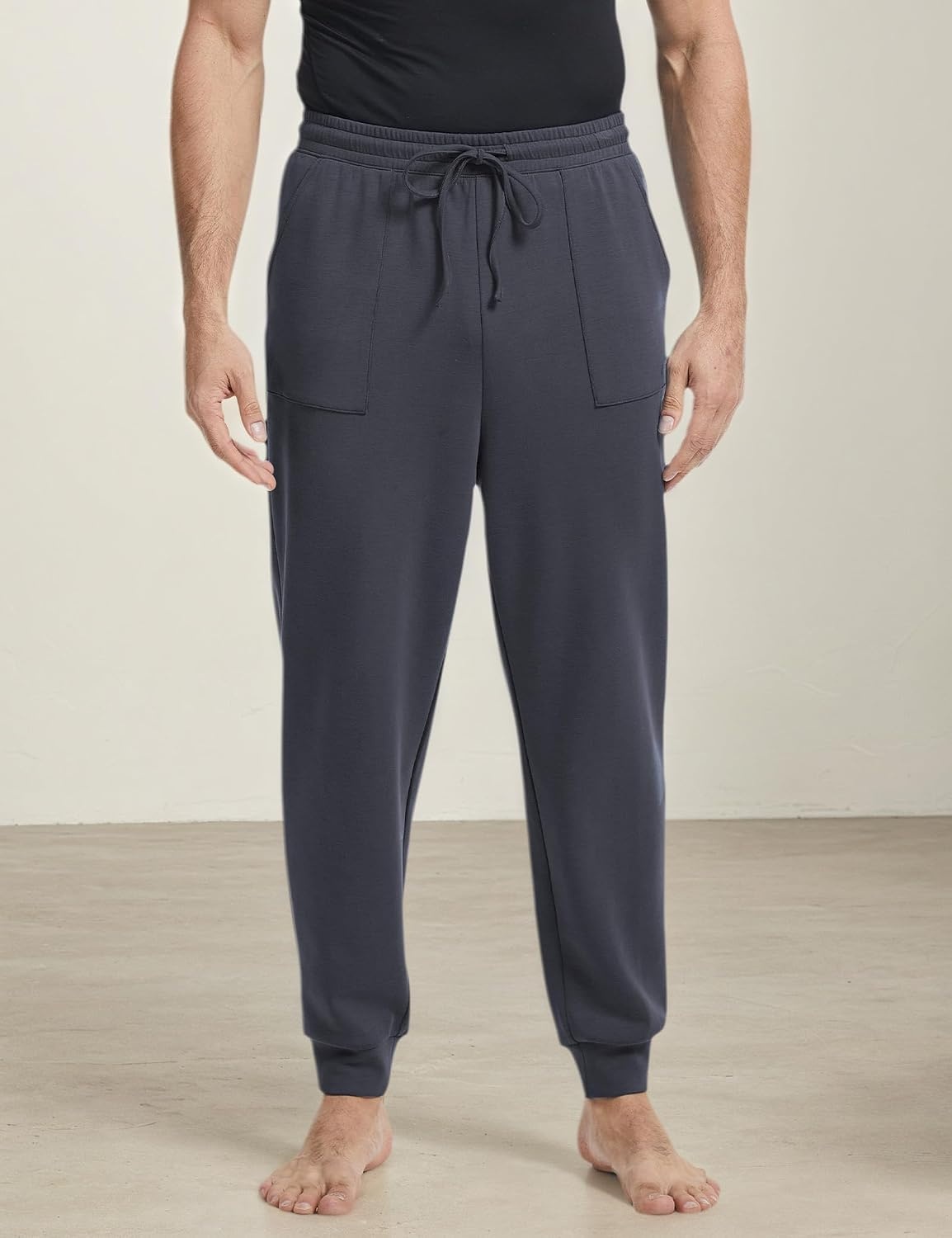 image:imageGYS Mens Modal Cotton Blend Drawstring Joggers with PocketsDark Grey
