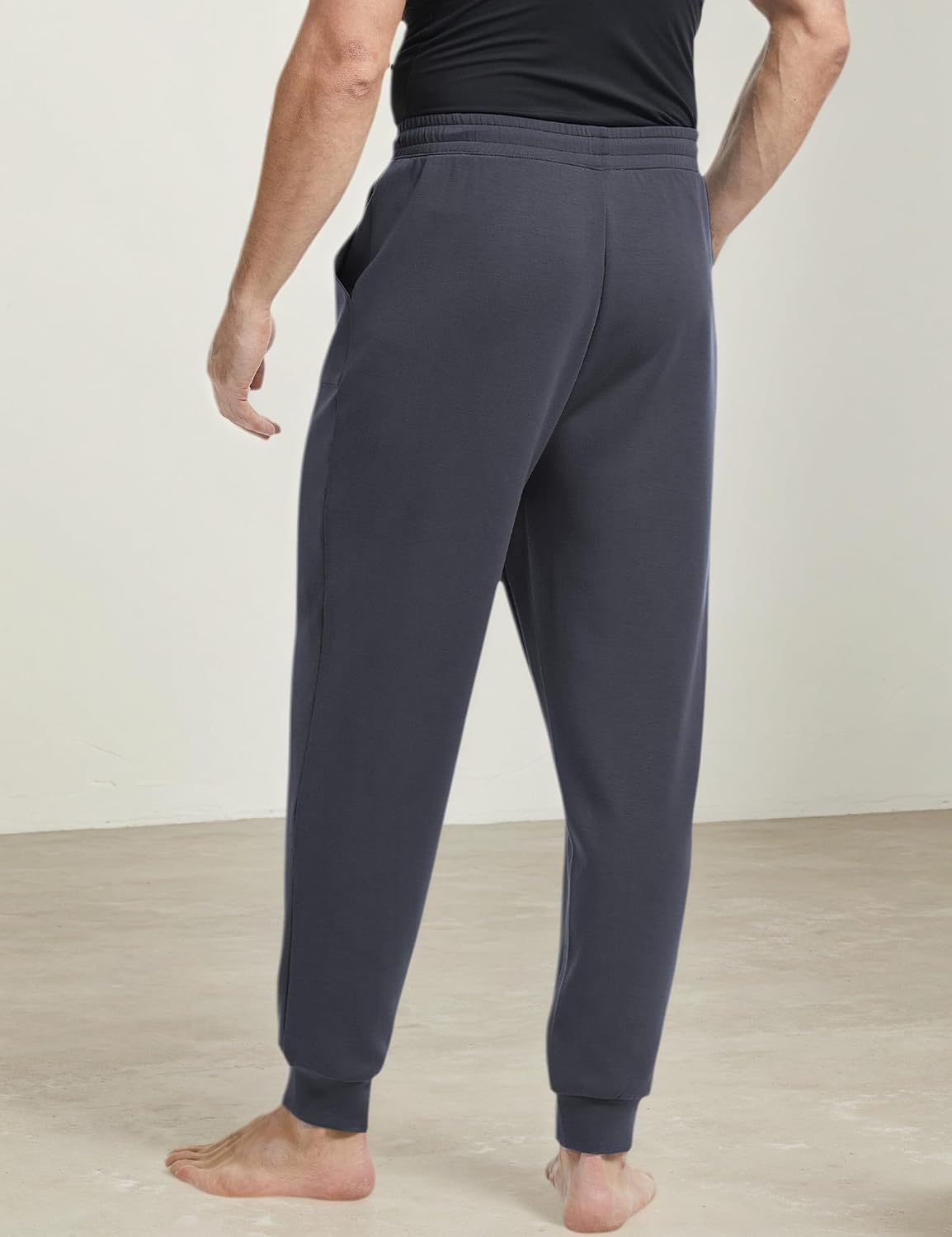 image:imageGYS Mens Modal Cotton Blend Drawstring Joggers with PocketsDark Grey
