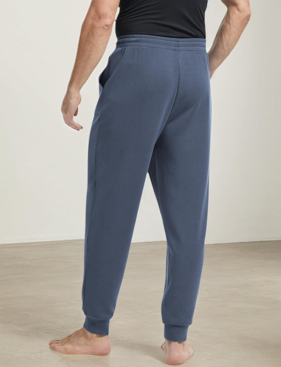 image:imageGYS Mens Modal Cotton Blend Drawstring Joggers with PocketsGrayish Blue