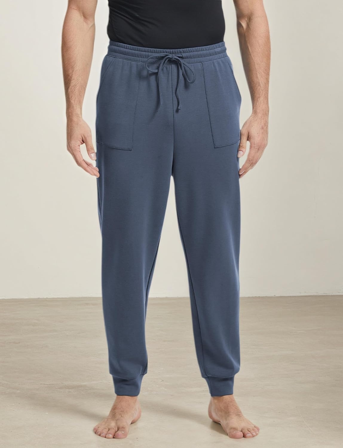 image:imageGYS Mens Modal Cotton Blend Drawstring Joggers with PocketsGrayish Blue