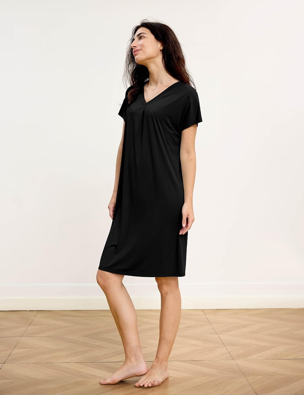 image:imageGYS Womens Bamboo Viscose Cooling NightgownBlack