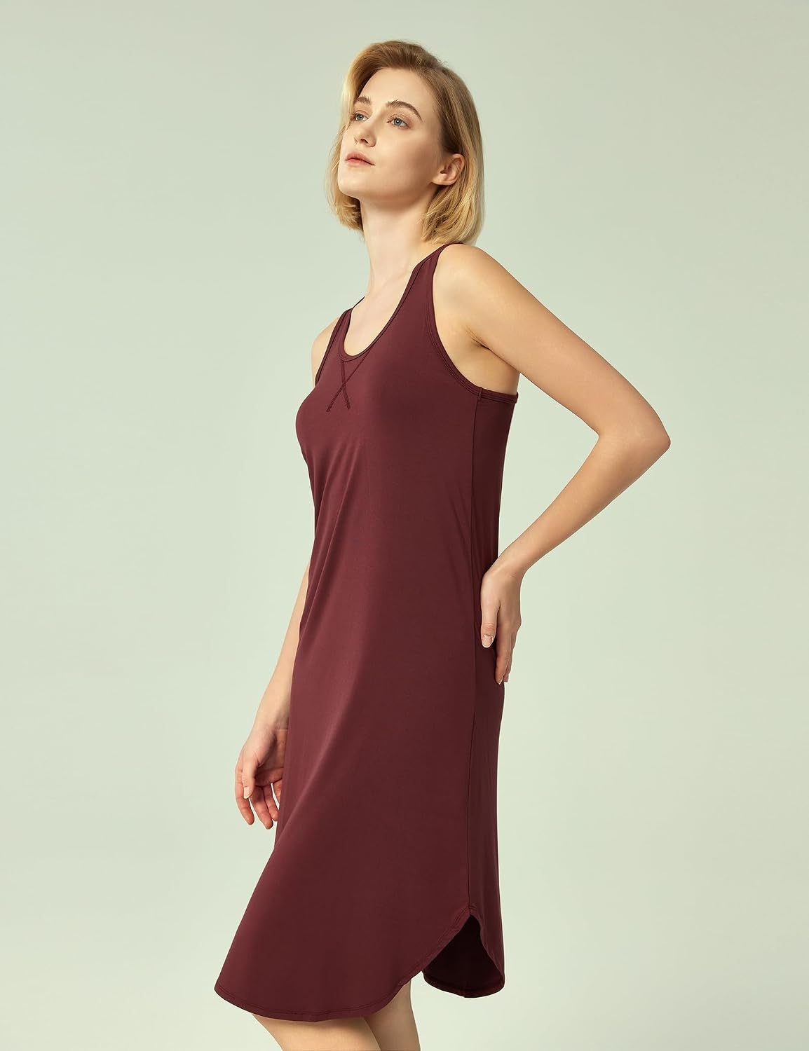 image:imageGYS Womens Bamboo Viscose Cooling Racerback Tank NightgownFicus Red