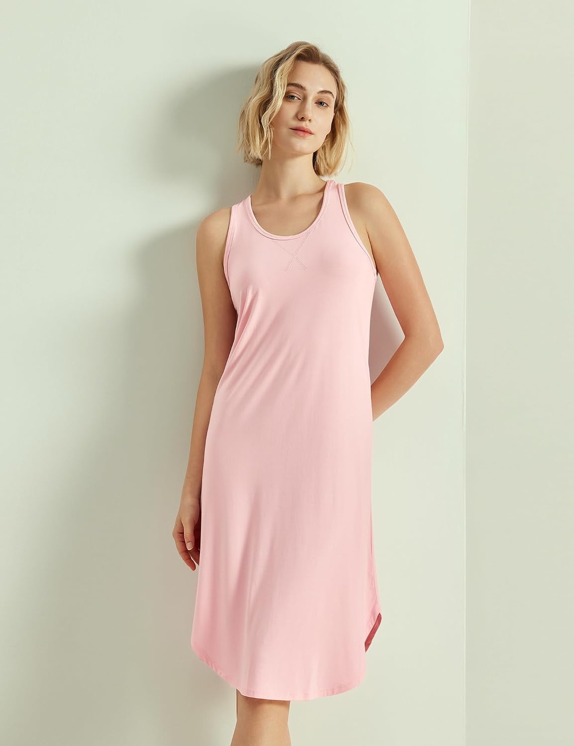 image:imageGYS Womens Bamboo Viscose Cooling Racerback Tank NightgownPink
