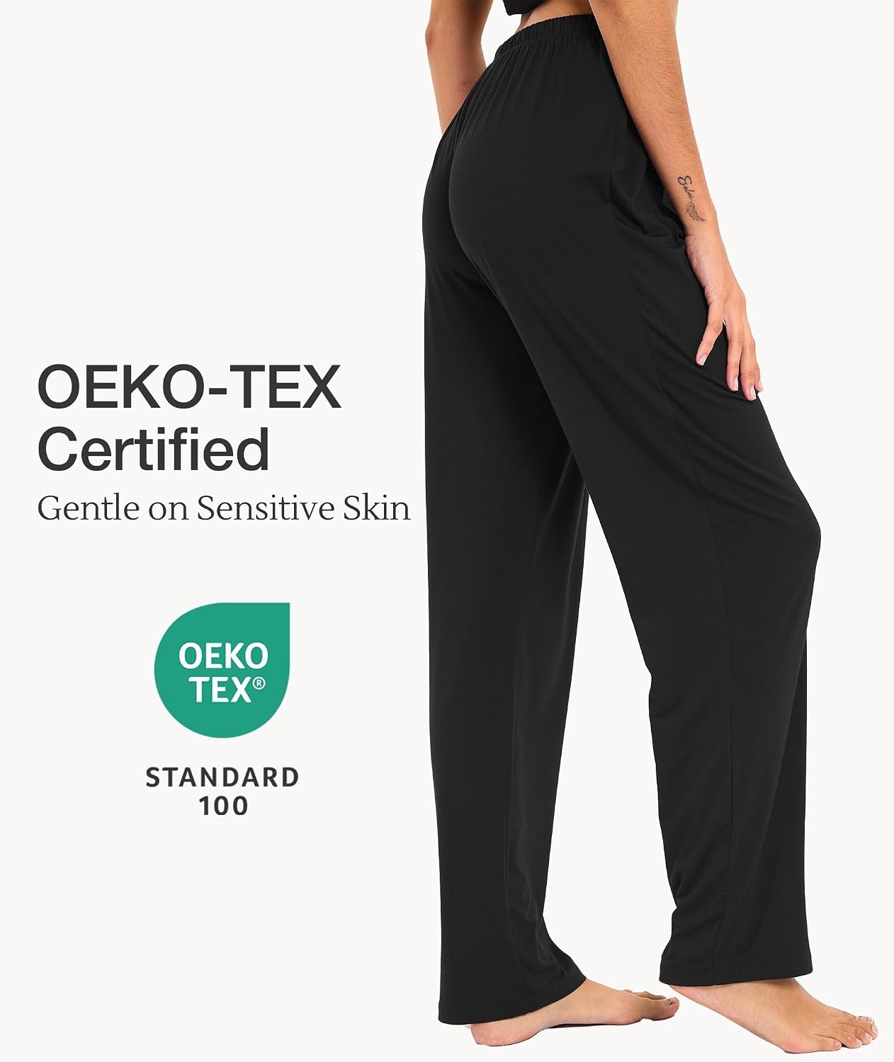 image:imageGYS Womens Bamboo Viscose Pajama Pants Soft Lightweight Lounge BottomsAblack