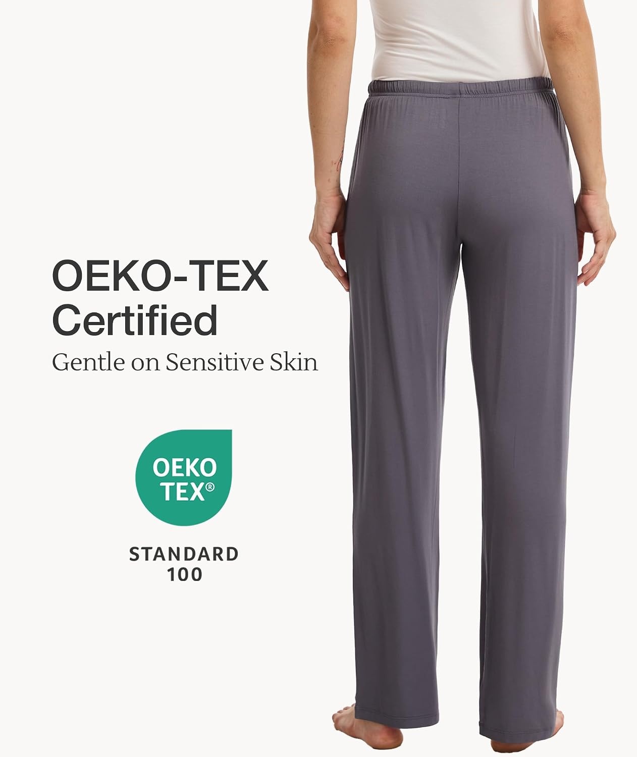 image:imageGYS Womens Bamboo Viscose Pajama Pants Soft Lightweight Lounge BottomsAdark Grey