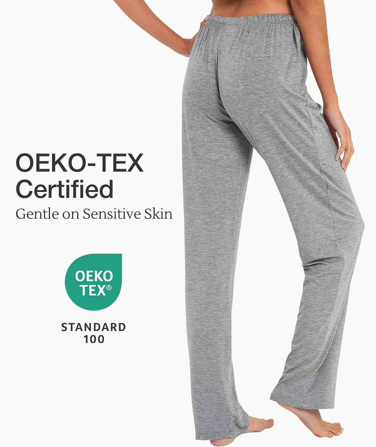 image:imageGYS Womens Bamboo Viscose Pajama Pants Soft Lightweight Lounge BottomsAheather Grey