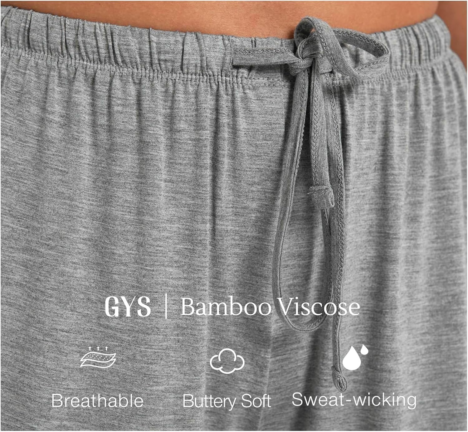 image:imageGYS Womens Bamboo Viscose Pajama Pants Soft Lightweight Lounge BottomsAheather Grey