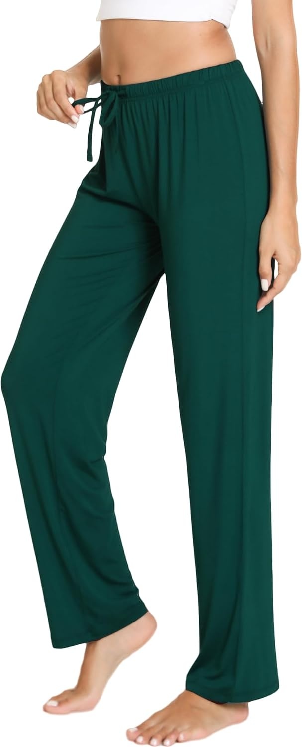 image:imageGYS Womens Bamboo Viscose Pajama Pants Soft Lightweight Lounge BottomsBlack Green