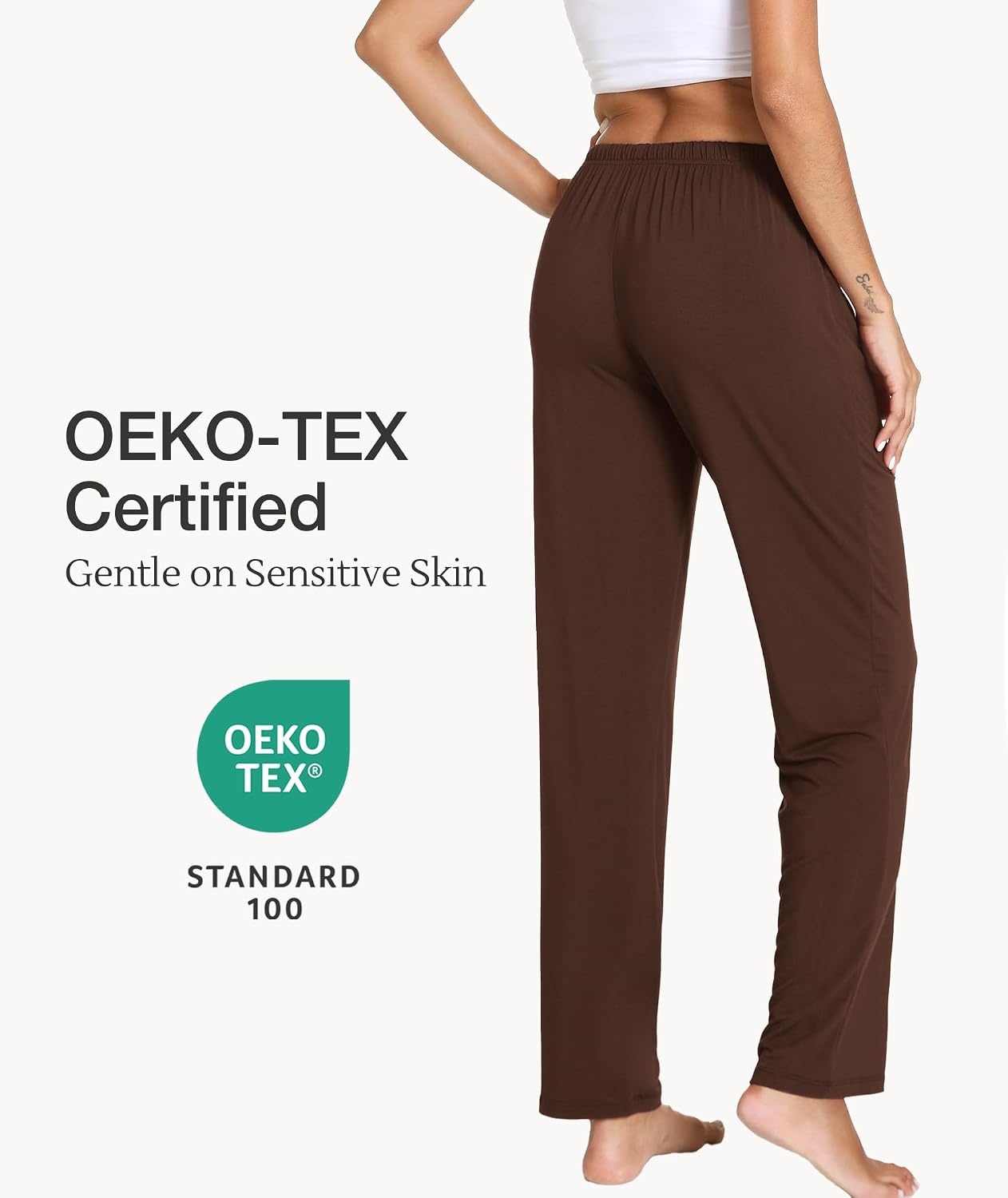 image:imageGYS Womens Bamboo Viscose Pajama Pants Soft Lightweight Lounge BottomsBrown