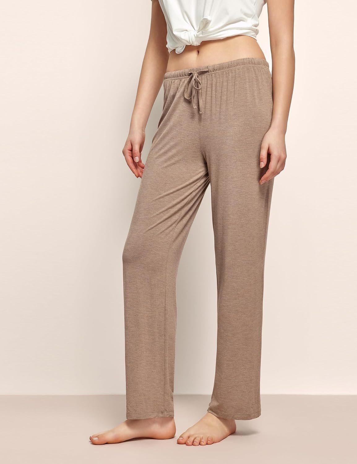image:imageGYS Womens Bamboo Viscose Pajama Pants Soft Lightweight Lounge BottomsCamel