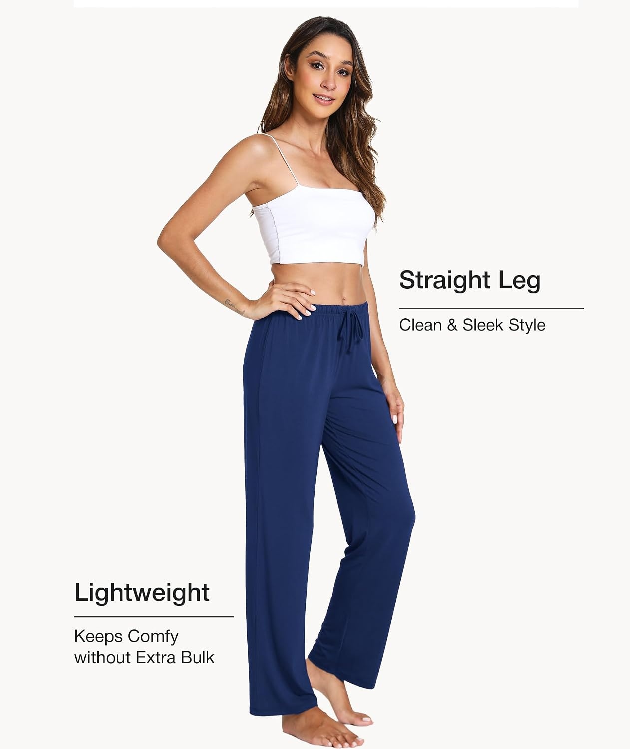 image:imageGYS Womens Bamboo Viscose Pajama Pants Soft Lightweight Lounge BottomsDeep Blue