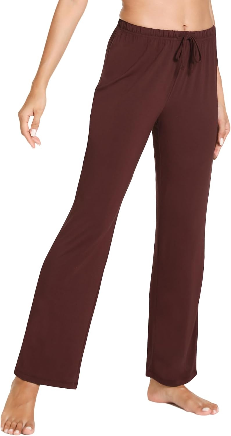 image:imageGYS Womens Bamboo Viscose Pajama Pants Soft Lightweight Lounge BottomsFicus Red