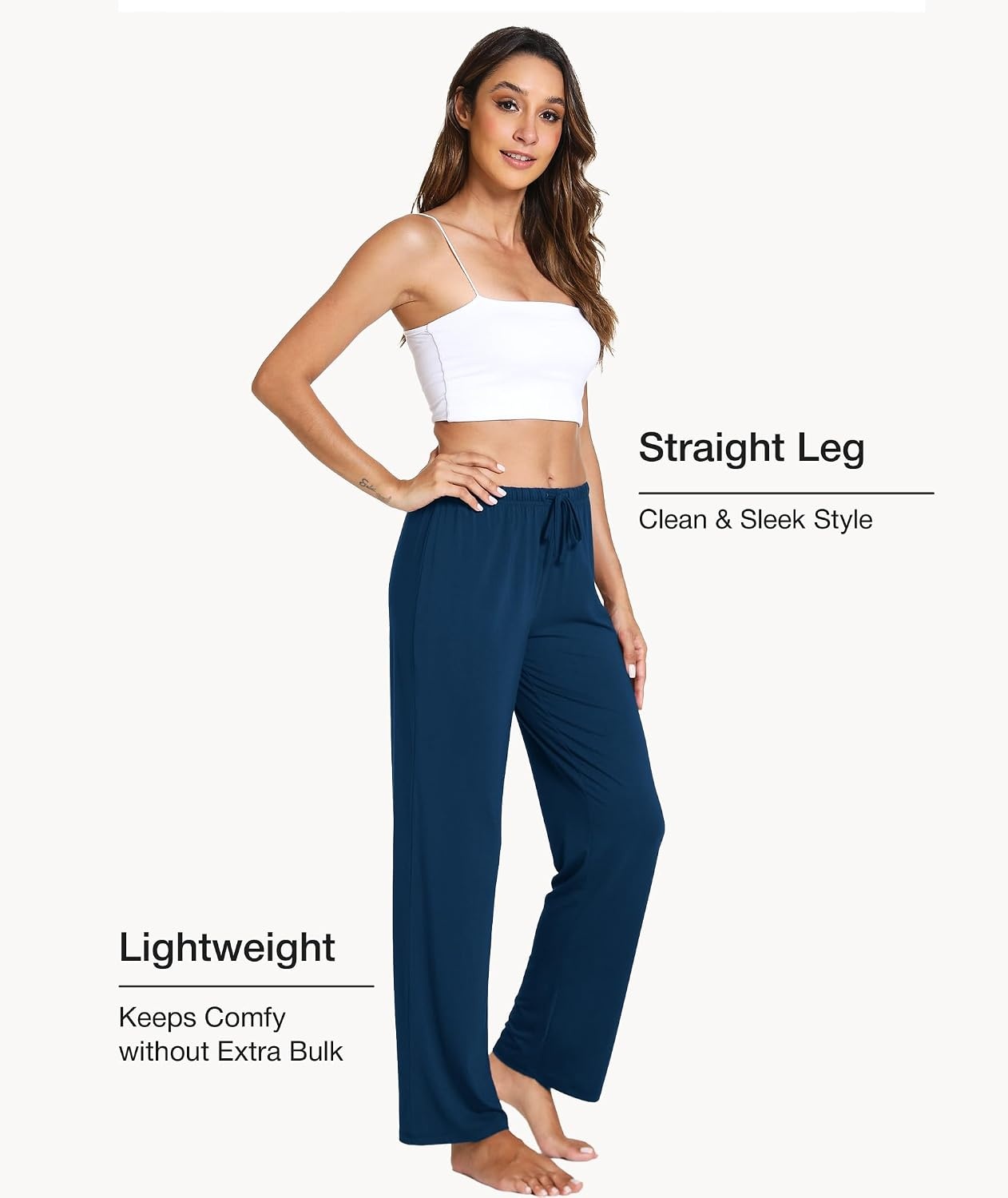 image:imageGYS Womens Bamboo Viscose Pajama Pants Soft Lightweight Lounge BottomsInk Blue