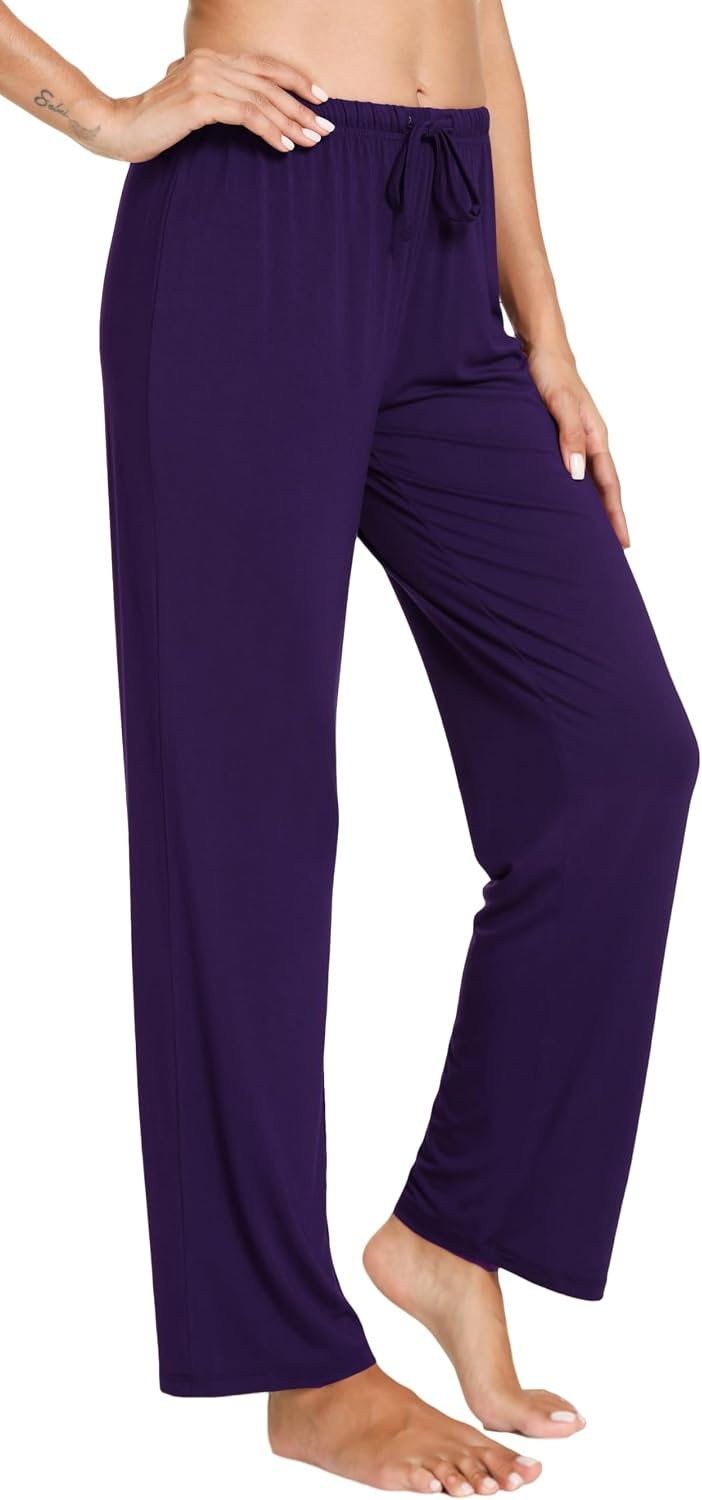 image:imageGYS Womens Bamboo Viscose Pajama Pants Soft Lightweight Lounge BottomsPurple