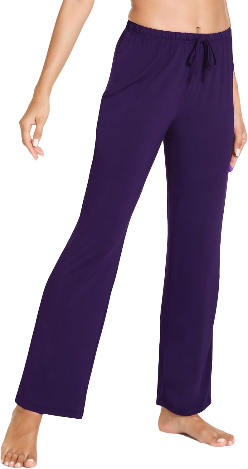 image:imageGYS Womens Bamboo Viscose Pajama Pants Soft Lightweight Lounge BottomsPurple