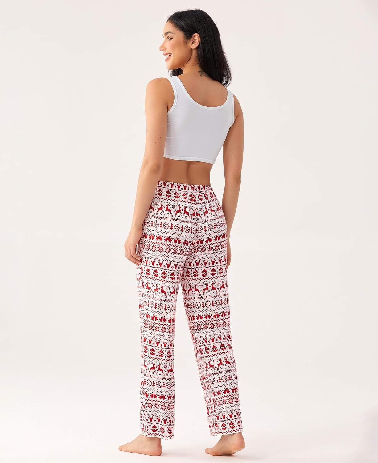 image:imageGYS Womens Bamboo Viscose Pajama Pants Soft Lightweight Lounge BottomsRed Elk