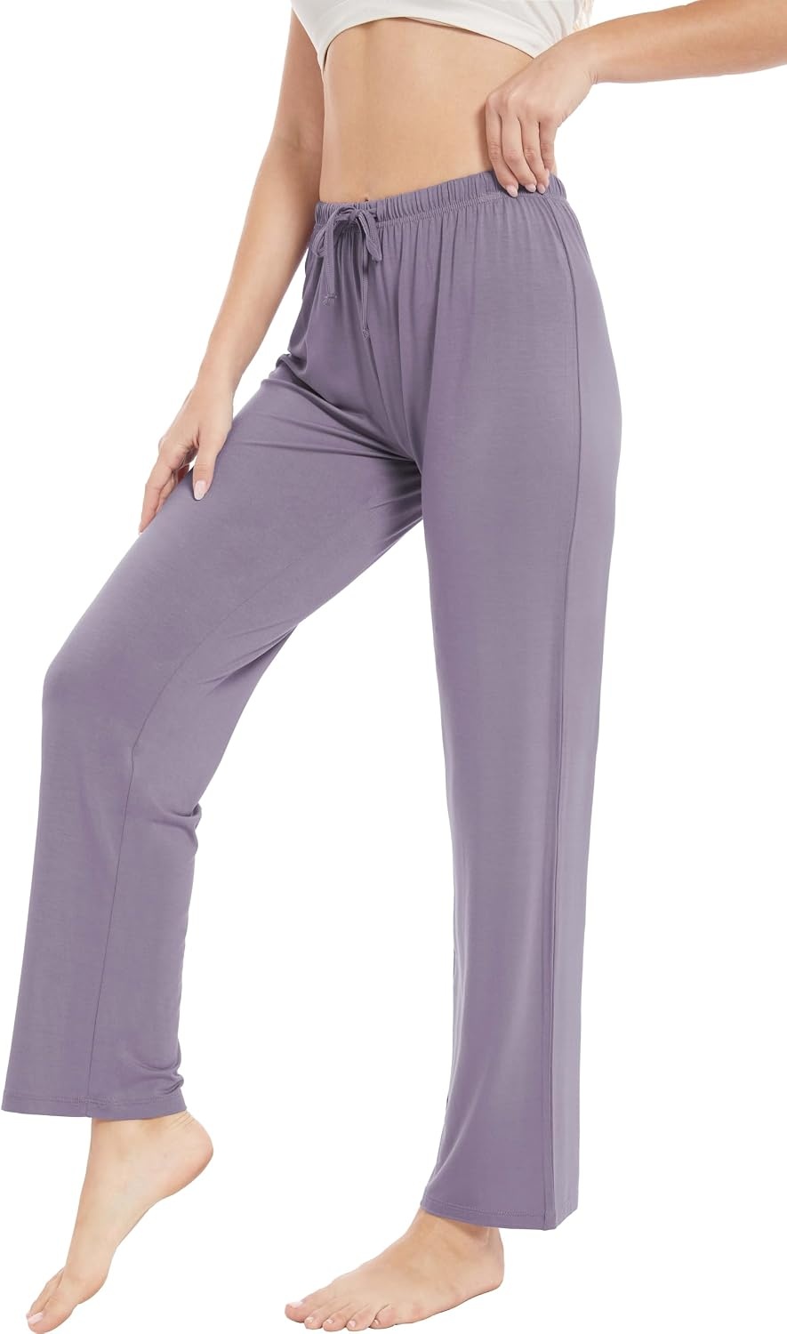 image:imageGYS Womens Bamboo Viscose Pajama Pants Soft Lightweight Lounge BottomsViolet