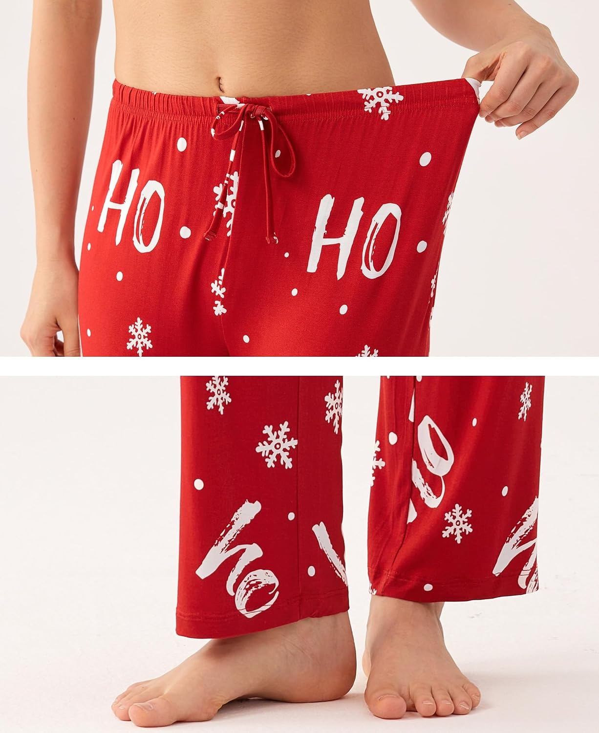 image:imageGYS Womens Bamboo Viscose Pajama Pants Soft Lightweight Lounge BottomsXmas Red