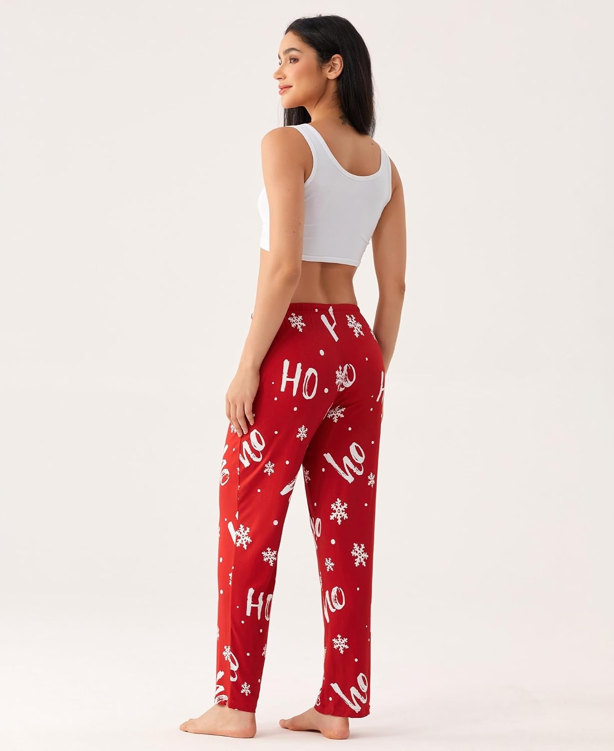image:imageGYS Womens Bamboo Viscose Pajama Pants Soft Lightweight Lounge BottomsXmas Red