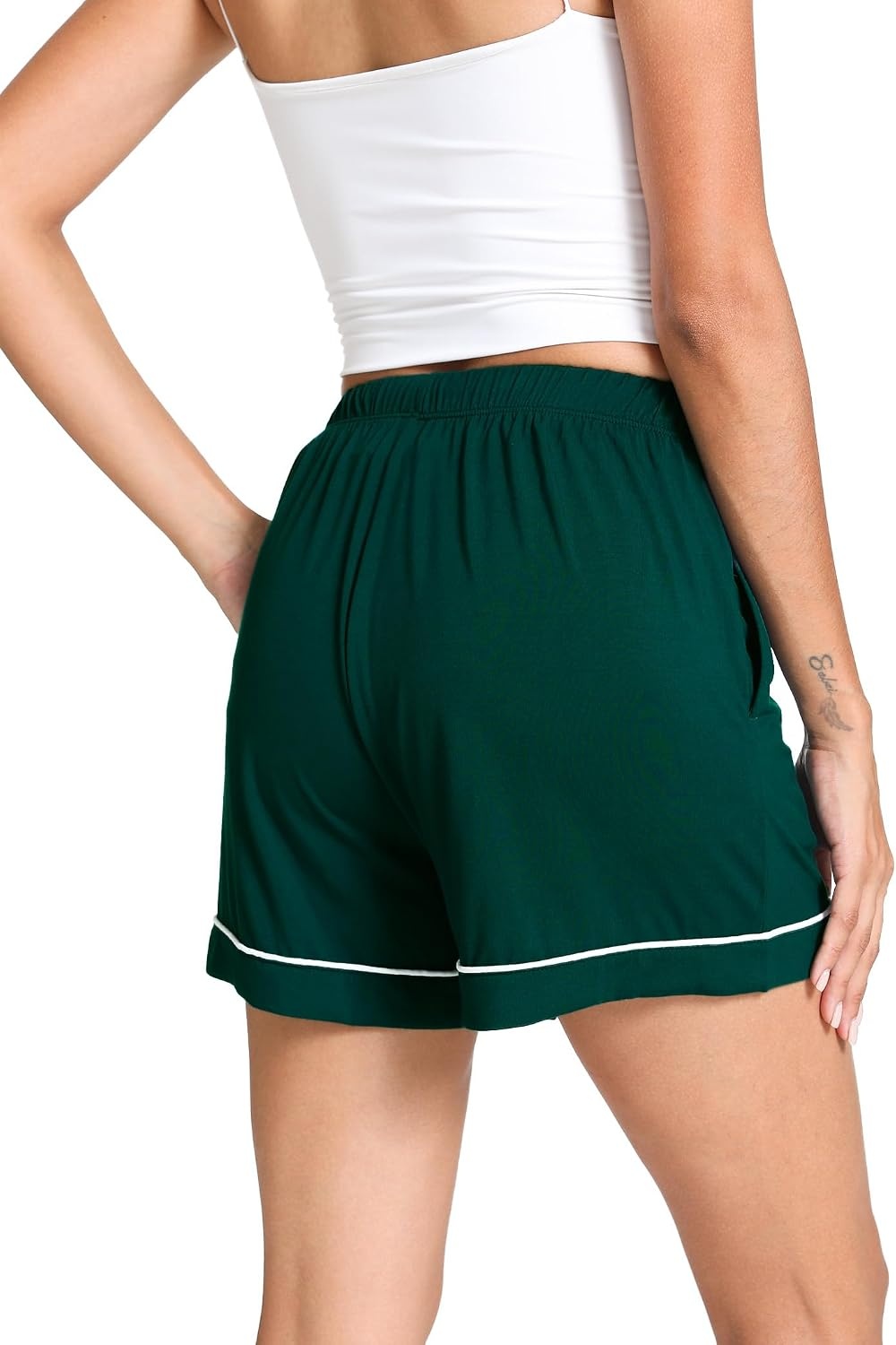 image:imageGYS Womens Bamboo Viscose Pajama Shorts for SummerPeacock Green