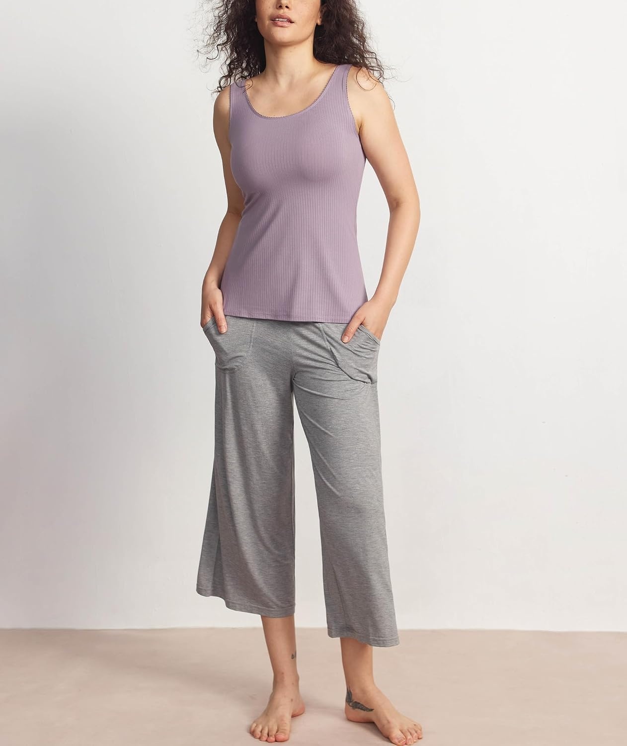 image:imageGYS Womens Bamboo Viscose Ribbed Summer Tank TopsViolet