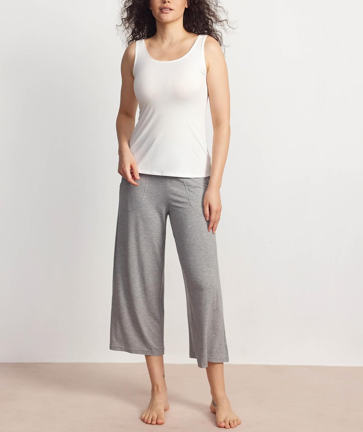 image:imageGYS Womens Bamboo Viscose Ribbed Summer Tank TopsWhite