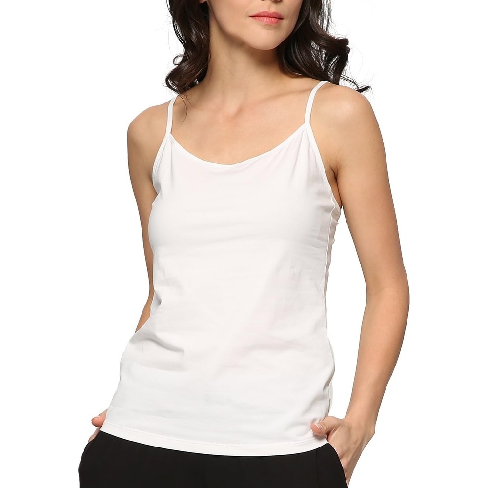 image:imageGYS Bamboo Viscose Camisole Tops for Women Undershirt Layering Tank TopWhite