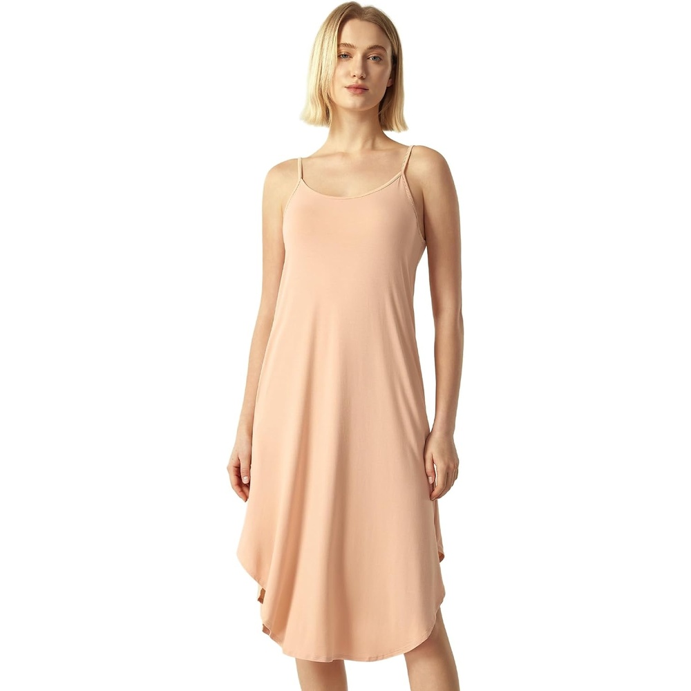 image:imageGYS Bamboo Viscose Women Sleeveless Nightgown Spaghetti Strap Sleep DressBeige