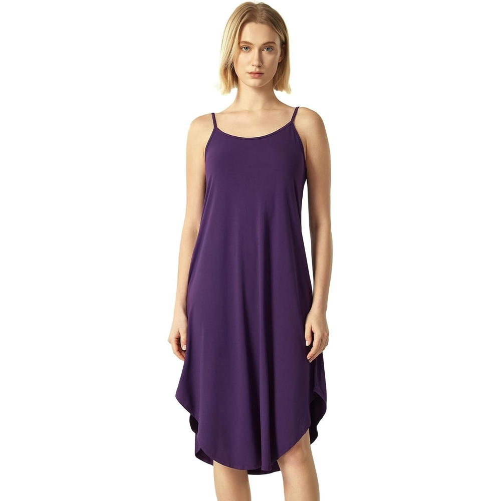 image:imageGYS Bamboo Viscose Women Sleeveless Nightgown Spaghetti Strap Sleep DressPurple