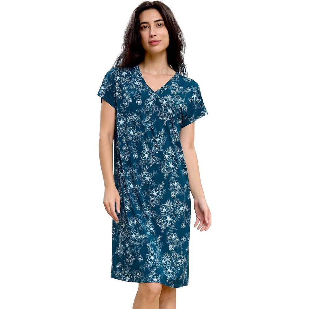image:imageGYS Womens Bamboo Viscose Cooling NightgownDrawn Flowers