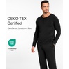 GYS Bamboo Viscose Men’s Pajama Sets, Long Sleeve Henley Neck Sleepwear(Black)