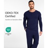 GYS Bamboo Viscose Men’s Pajama Sets, Long Sleeve Henley Neck Sleepwear(Navy)