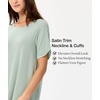 GYS Bamboo Viscose Nightgowns for Women Cooling Short Sleeve Night Shirts(Mint Green​)