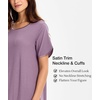 GYS Bamboo Viscose Nightgowns for Women Cooling Short Sleeve Night Shirts(Purple)
