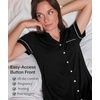 GYS Bamboo Viscose Nightgowns for Women Soft Button Down Sleep Shirt(Black)