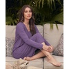 GYS Bamboo Viscose Nightgowns for Women Soft Long Sleeve V-Neck Night Shirt(Air Purple)