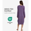 GYS Bamboo Viscose Nightgowns for Women Soft Long Sleeve V-Neck Night Shirt(Air Purple)