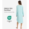 GYS Bamboo Viscose Nightgowns for Women Soft Long Sleeve V-Neck Night Shirt(Aqua)