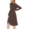 GYS Bamboo Viscose Nightgowns for Women Soft Long Sleeve V-Neck Night Shirt(Brown)