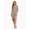 GYS Bamboo Viscose Nightgowns for Women Soft Long Sleeve V-Neck Night Shirt(Camel)