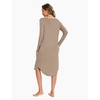 GYS Bamboo Viscose Nightgowns for Women Soft Long Sleeve V-Neck Night Shirt(Camel)