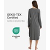 GYS Bamboo Viscose Nightgowns for Women Soft Long Sleeve V-Neck Night Shirt(Dark Heather Grey)