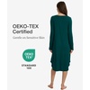 GYS Bamboo Viscose Nightgowns for Women Soft Long Sleeve V-Neck Night Shirt(Green)