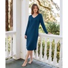 GYS Bamboo Viscose Nightgowns for Women Soft Long Sleeve V-Neck Night Shirt(Ink Blue)