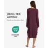 GYS Bamboo Viscose Nightgowns for Women Soft Long Sleeve V-Neck Night Shirt(Prune Purple)