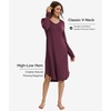 GYS Bamboo Viscose Nightgowns for Women Soft Long Sleeve V-Neck Night Shirt(Prune Purple)