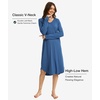 GYS Bamboo Viscose Nightgowns for Women Soft Long Sleeve V-Neck Night Shirt(Prussian Blue)